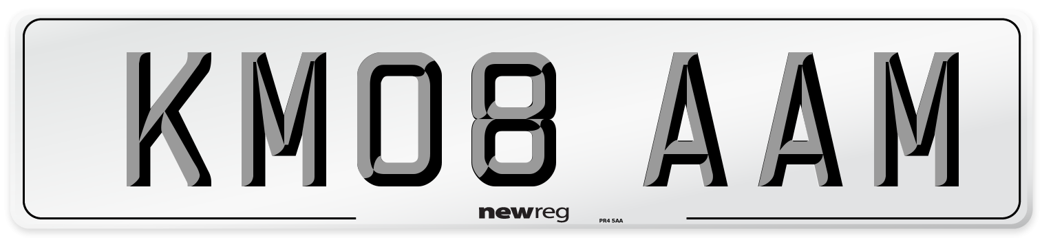 KM08 AAM Number Plate from New Reg